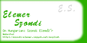 elemer szondi business card